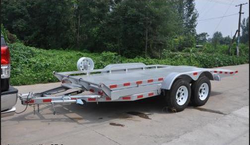 Cheap Double Axles 20x6 Flatbed Tandem Car Carrier Trailer , Car Transporter Trailer for sale