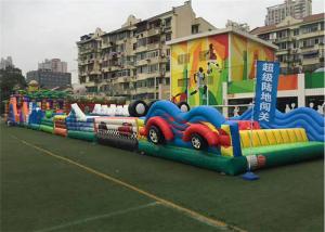 Quality Colorful Commercial Inflatable Obstacle Course Automatic Cutting Sewing High Strength wholesale