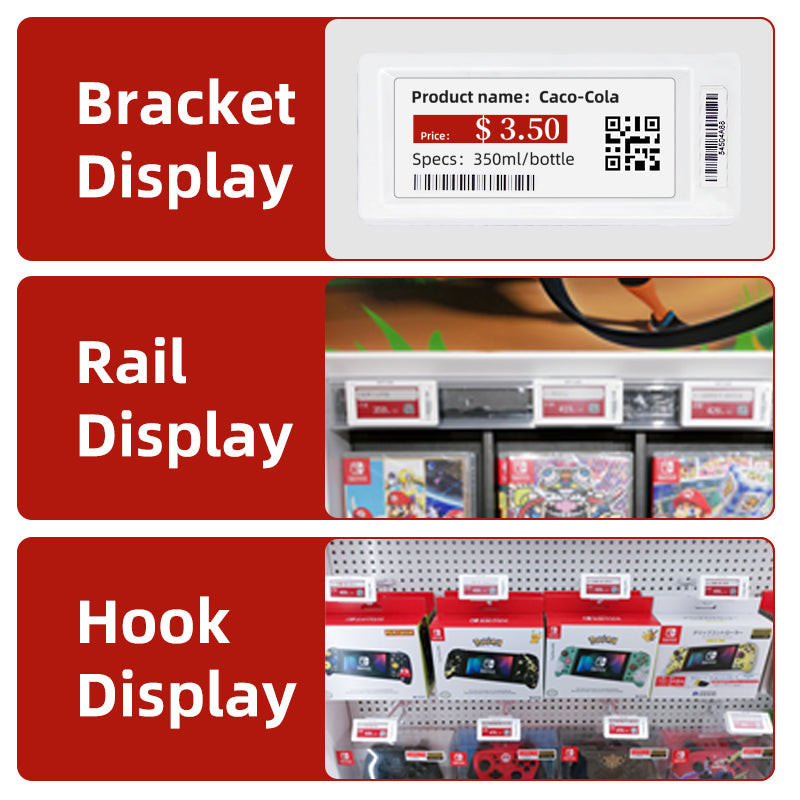 5.83 Inch Light Display Electronic Shelf Labels E-Link Epaper 2.4GHz ESL Price Tag For Retail Store Warehouse