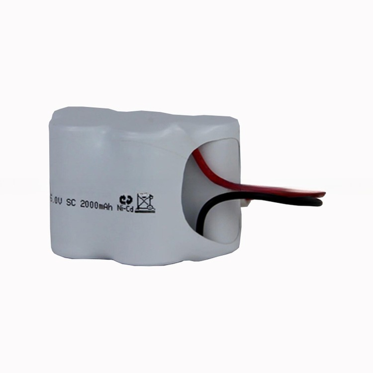 6v SC 2000mah NiCd High Temperature Rechargeable Battery Pack For 0.2C Discharge Rate