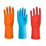 Strong Dip Flocklined Household Cleaning Gloves Puncture Resistant Xl Latex