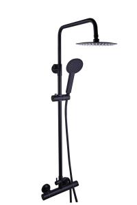 Quality Round Black Thermostatic Shower Tap With Brass Material For Bathroom S1033A wholesale