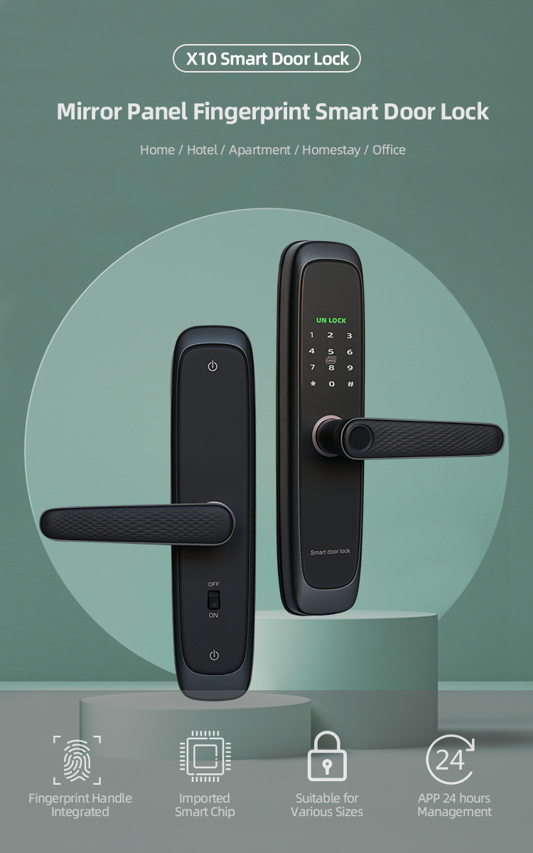 25mm Tuya Smart Door Lock X10 Waterproof Smart Entry Door Locks