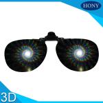 Plastic Clip On Diffraction Glasses 13500 Lines Fireworks Eyewear For Christmas
