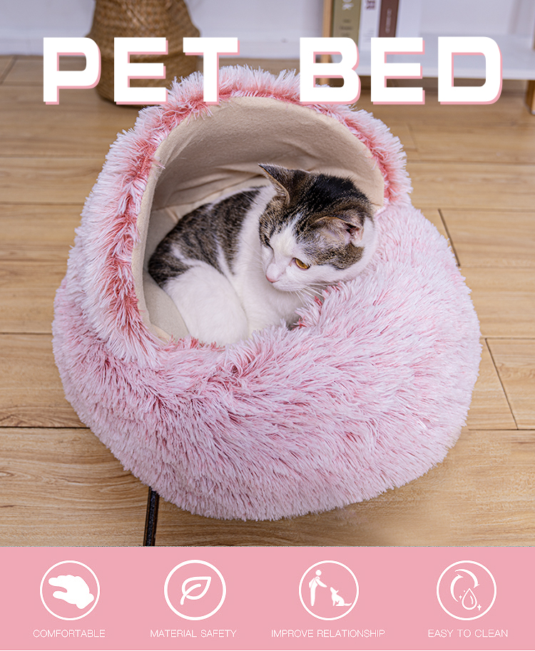 Soft Plush Warm Cat Bed With Cover Pet Cushion House Pet Mat