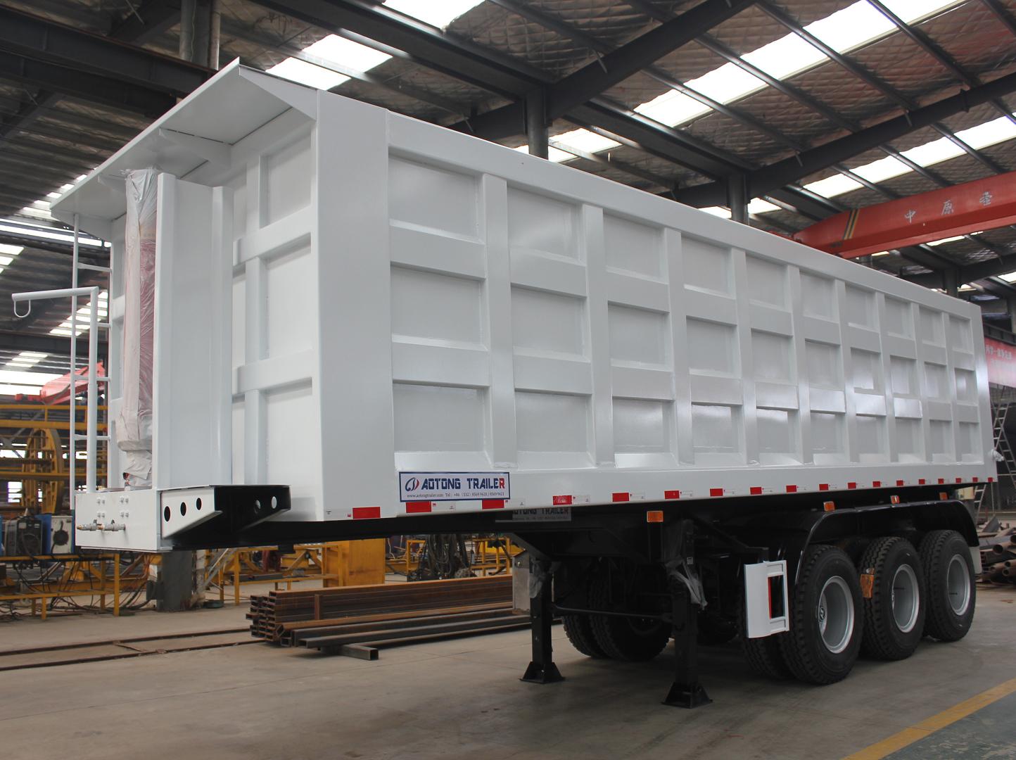 Truck Trailer 40 Cubic Meter Dump Tipper Semi Trailer with JOST or Yahua Landing Gear
