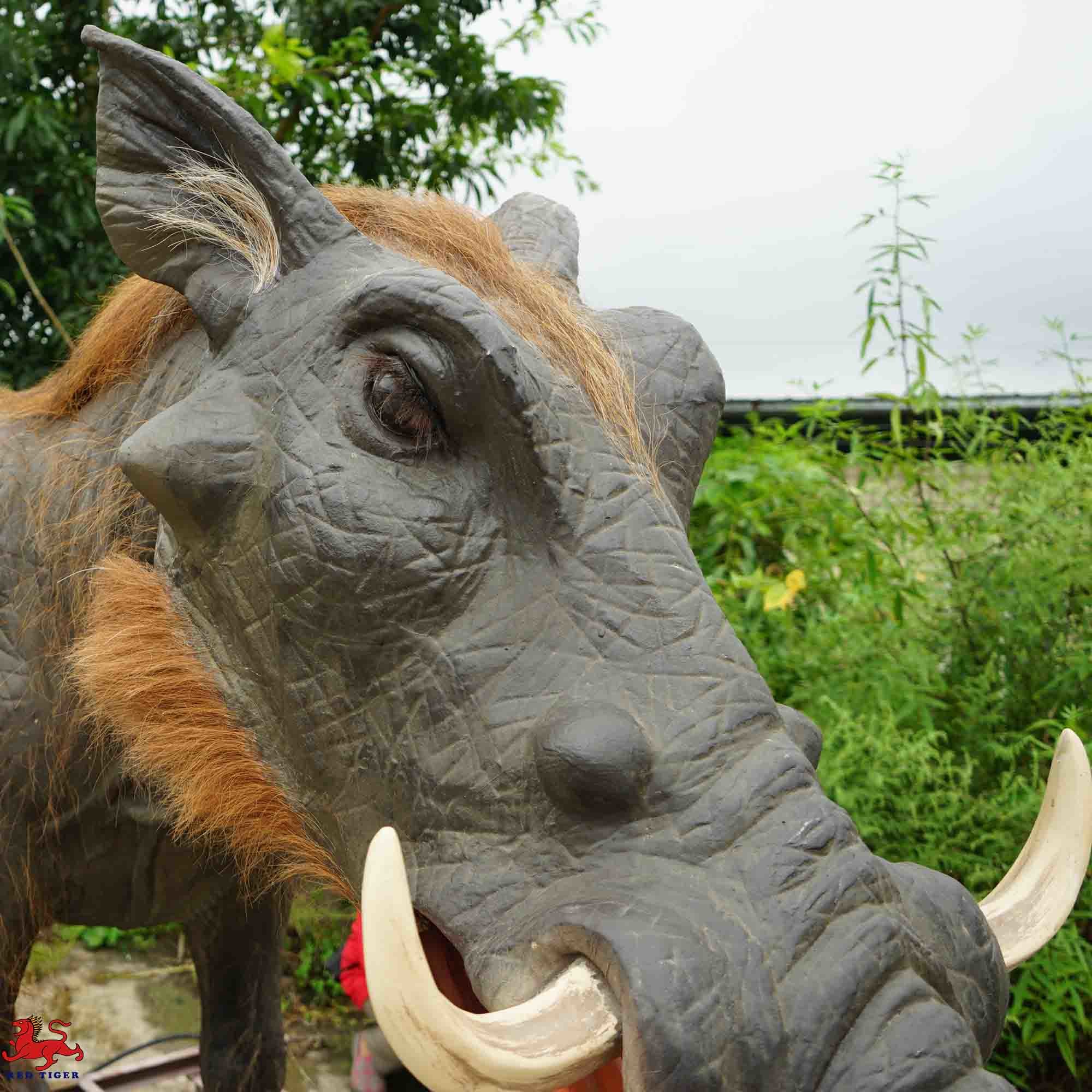 Customized Realistic Animatronic Animals Wild Boar Model With Alive Roaring Sound