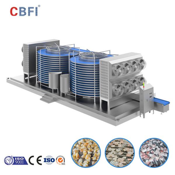 800kg/H IQF Double Spiral Freezer Intelligent Box Type Quick Freezer Refrigerati