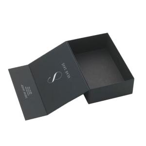 Quality Book Style Empty Cosmetic Boxes Black Paperboard With Magnetic Closure wholesale