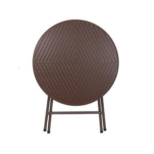 Quality 31.5 Inches Plastic Folding Tables Rustproof Steel Legs Natural aRattan Color wholesale
