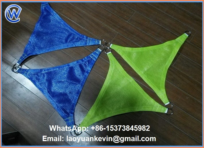 New 100 HDPE 16.5'x16.5'x16.5' Deluxe Triangle Sun Sail Shade Canopy Top Cover - Sepia