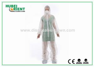 Quality Acid Resistant White Disposable Coveralls Work Protective Clothing With Hood For Prevent Pollution wholesale