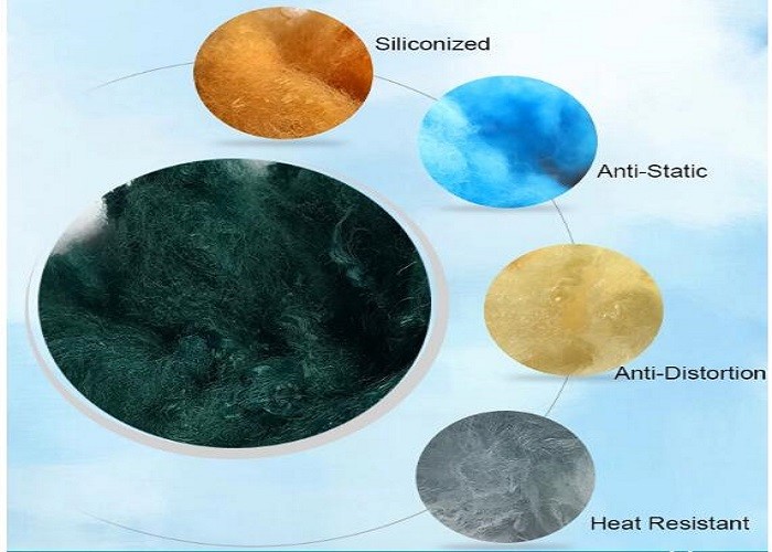 Colorful 76mm Polyester Staple Fiber PSF For Filling Non Woven Fabric Spinning
