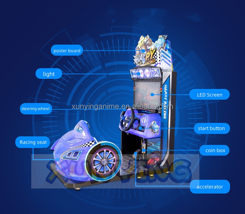 110V/220V/230V Coin Operated 3d Simulator Arcade Race Video Game Machine for Kiddie Ride