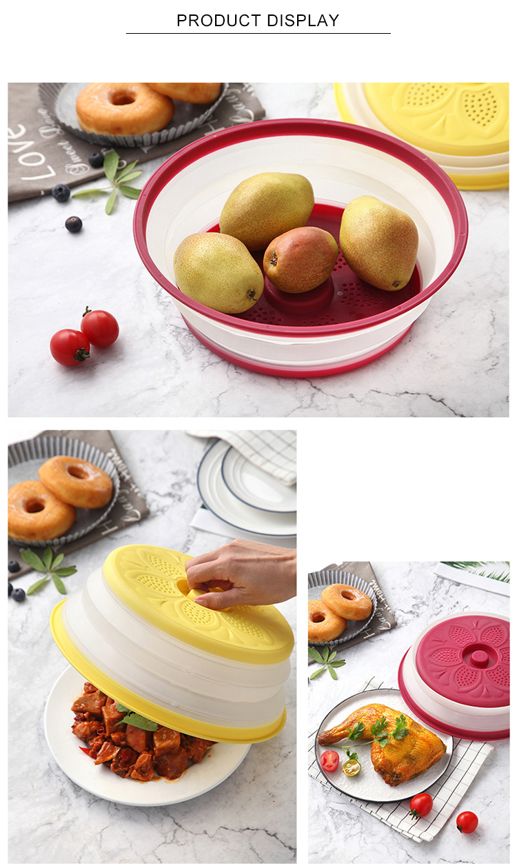Customized 180g 8.2 Inch Collapsible Microwave Splatter Shield