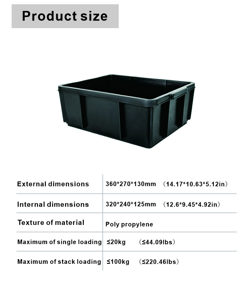 Heavy Duty Hard Plastic Beer Bottle Crate With Handle Inner Dimensions 320x240x125mm