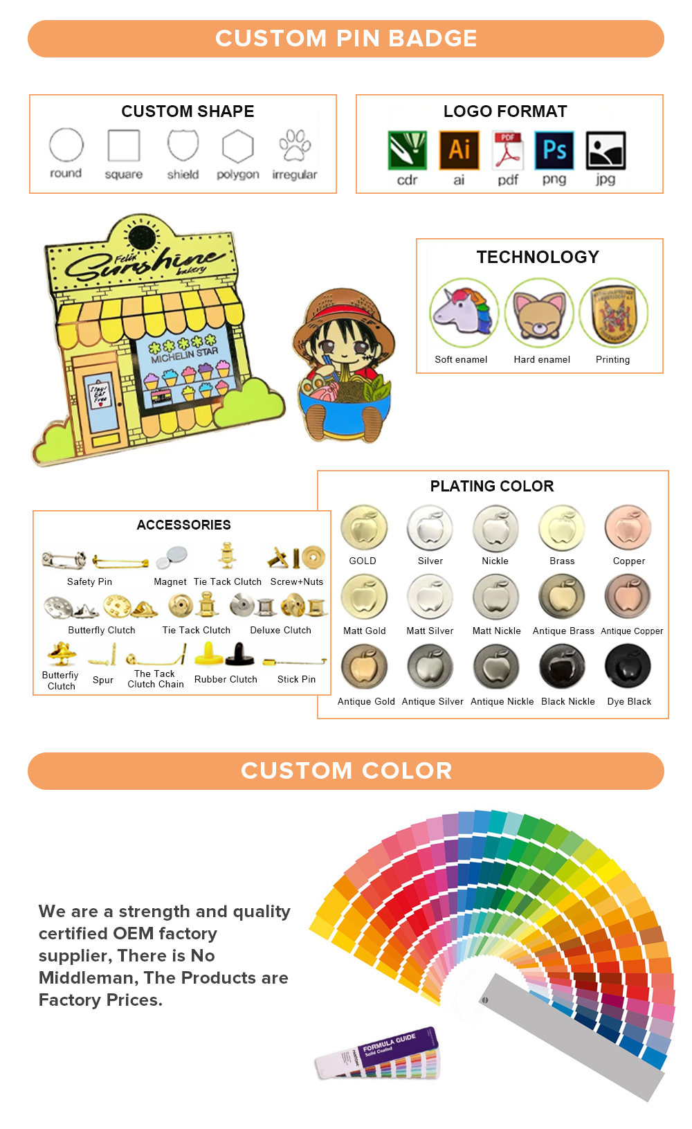 Plated Metal Crafts Customized Lapel Pin Business Gifts Metal Logo Design Pins For Clothes