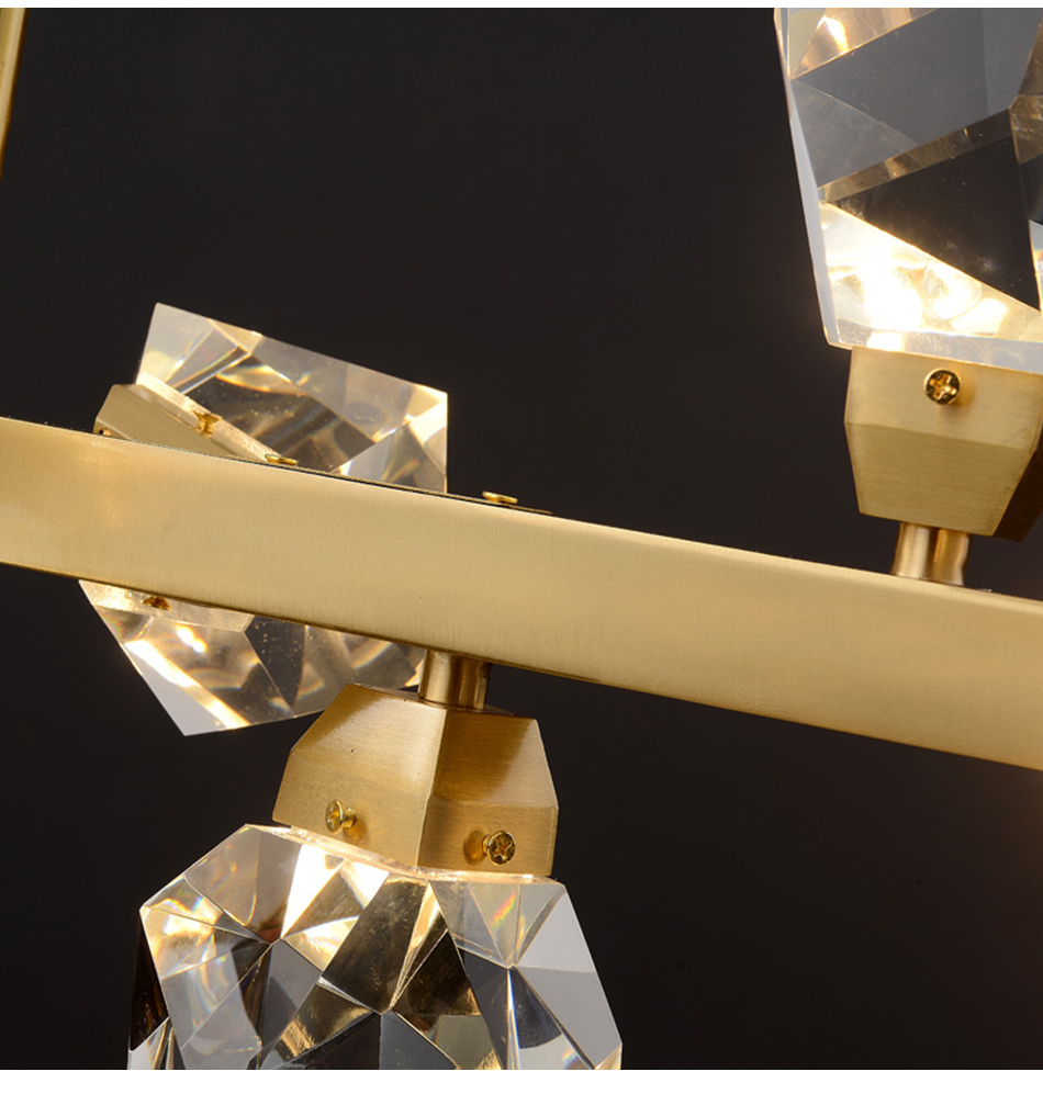 Modern Circle Rectangle Chandelier Lighting Living Dining Room Diamond Crystal Hanging Lamp(WH-CY-185)
