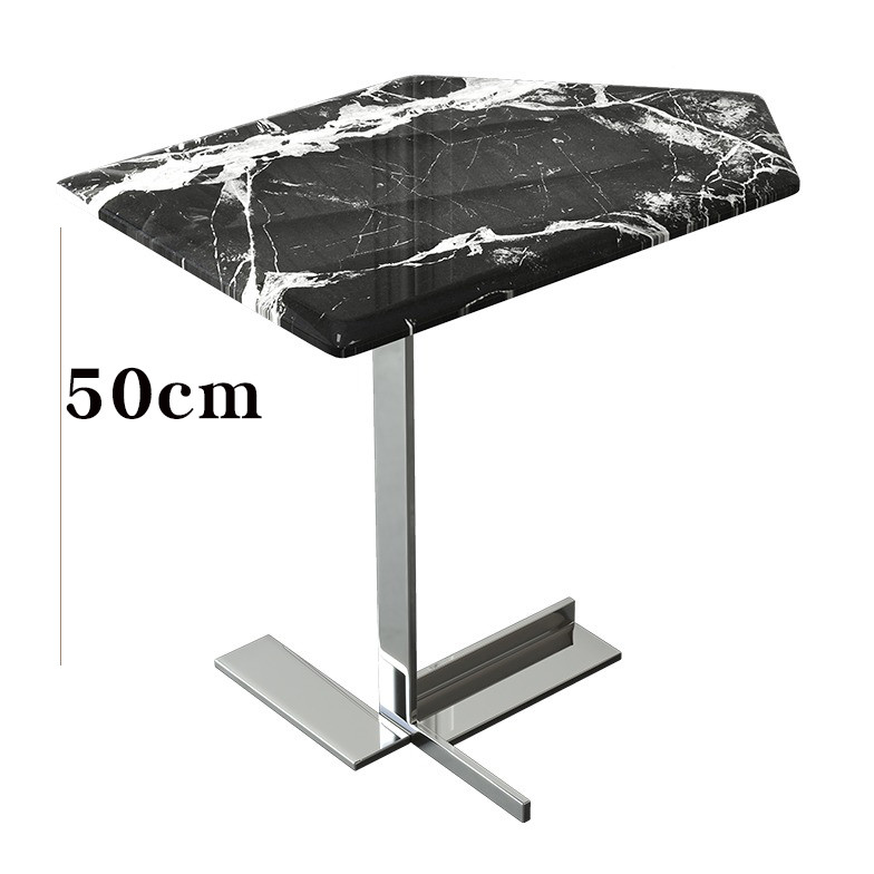 Modern Sofa Side Table With Stainless Steel Leg Marble Counter Top