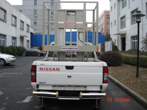 Quality Double Mast Truck - Mounted Aerial Lift , Aluminium Work Platform For 2 Persons wholesale