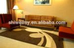 Striped design shaggy embroidered living room polyester area rug