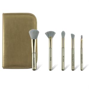 Quality 5pcs Mini Travel Makeup Brush Set With Portable Cosmetic Bag Easy To Carry wholesale