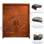 ISO9001 HDF Modern Wooden Entrance Doors 160cm Solid Core Entry Door