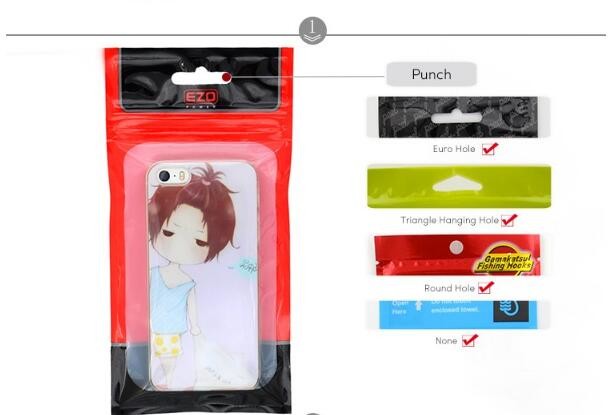 Printed Clear Window Alumimum Foil Plastic k Bag for Cell Phone/ Bag for Cell Phone Case Packing