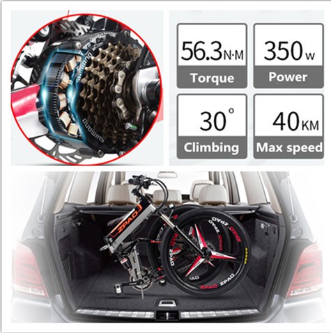 26 Inch Electric Folding Bike With 12.8AH Lithium Battery Aluminium Alloy Frame