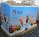 Sliding Curved Glass Door Commercial Chest Freezer 295L Capacity For Ice Cream