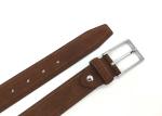 Thickness Suede Leather Belt For Men Casual Jeans 34mm Wide Single Prong Buckle