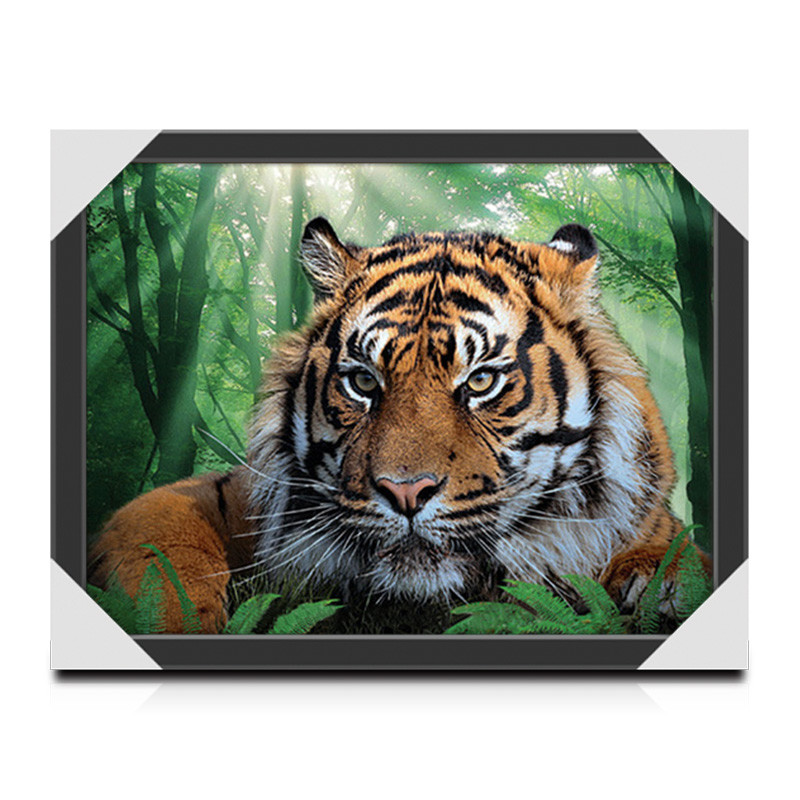 25x35cm Lenticular 3D Animal Picture With PS Frame Eco - Friendly Material
