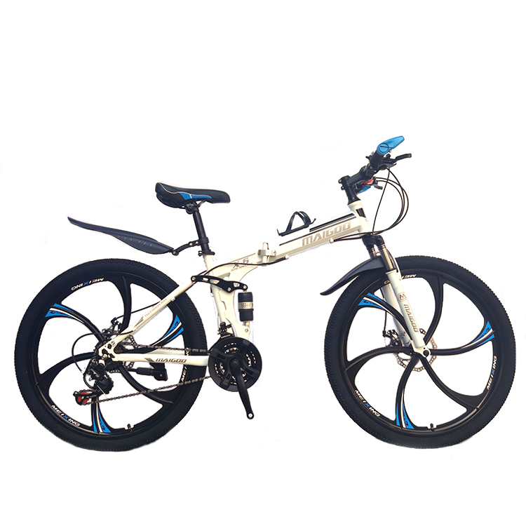 21 Speed 26" Steel Folding Frame Mountain Bicycle with SHIMANO Tourney Derailleur Set