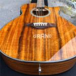 Top Quality Cutaway K24c Natural Koa wood acoustic guitar,Factory Custom 41 inch