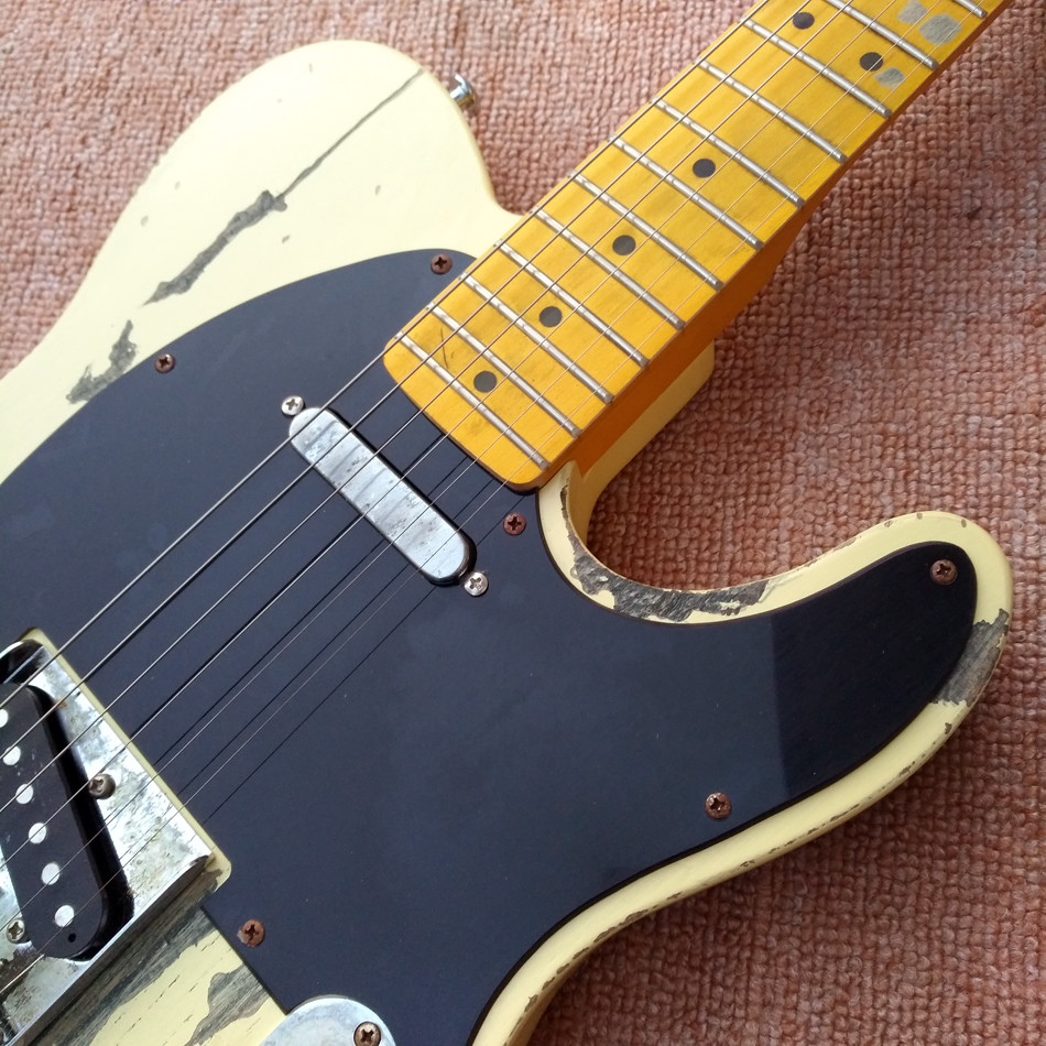 High quality relic remains TELE electric guitar, handmade TELE aged relic electric guitar