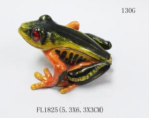 Quality Frog diamond decoration trinket jewelry box petwer metal jewelry box for jewelry wholesale