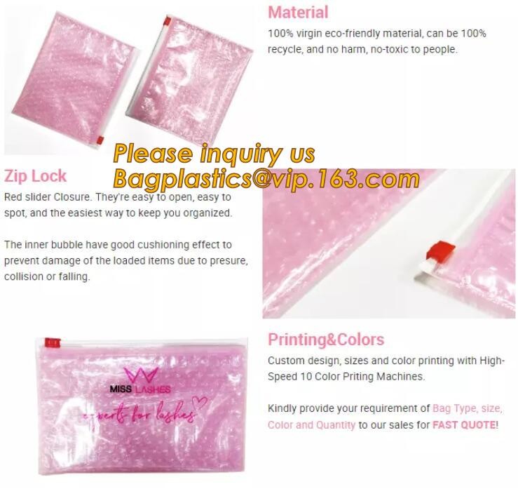 Cosmetic Pink Slider Padded Bag/Silver k Bag With Bubble,Padded Envelopes Cheap Aluminium Foil k Holographic