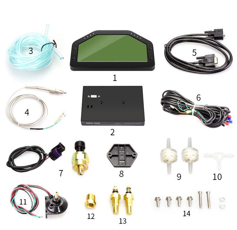 DO908 Dashboard ABS 16V DC 6.5 Inch Race Car Gauges