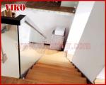 Double Steel Plate Staircase VK18S ,Railing tempered glass, Handrail b eech