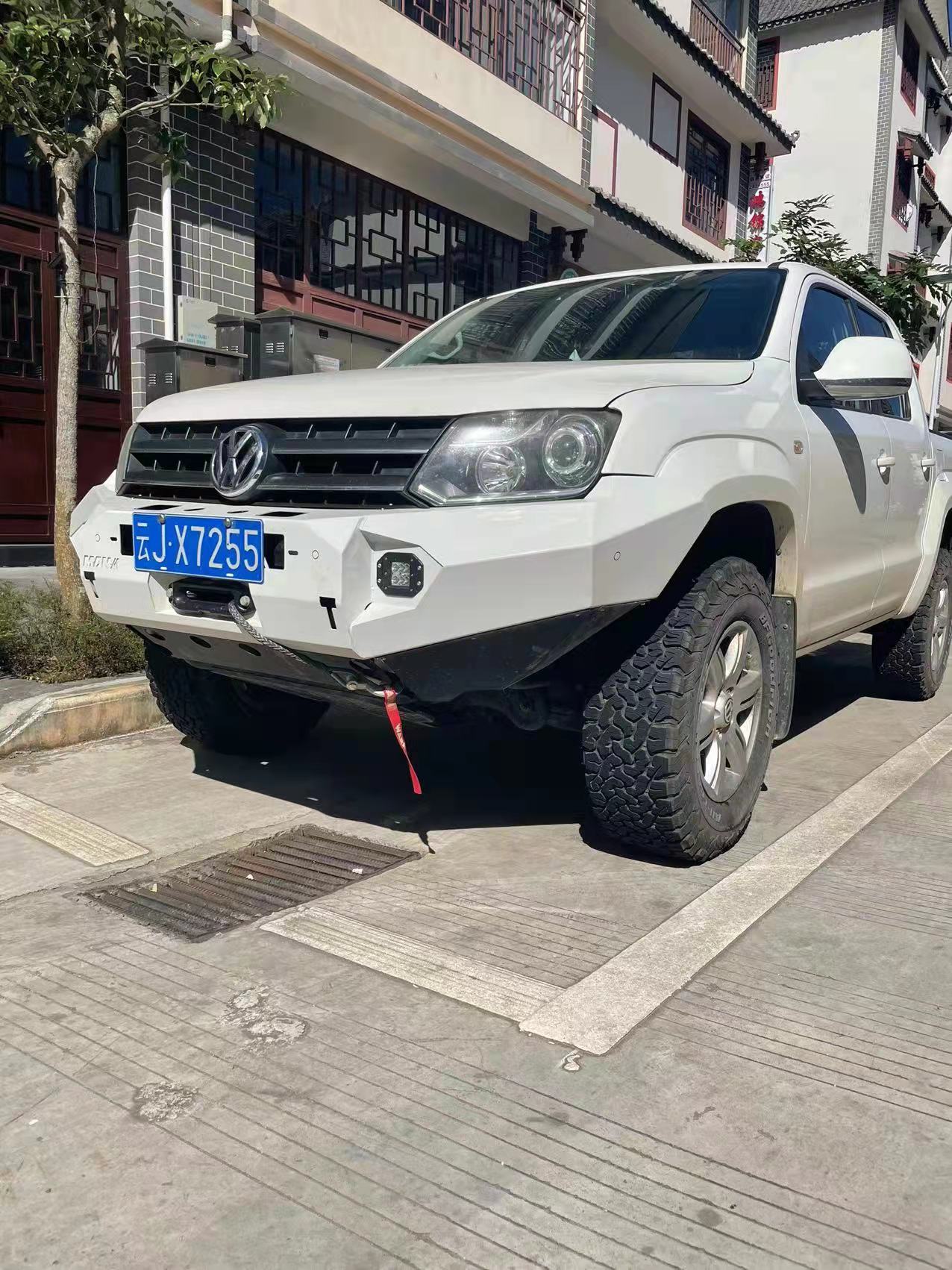 2009-2024 Volkswagen Amarok Winch Bull Bar Front Bumper Rear Bumper with Tire Carrier Jerrycan Holder Protection and Decoration