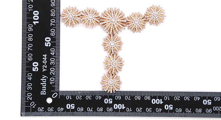 T Shape Rhinestone Women Metal Shoe Buckles With Fashion Appearance