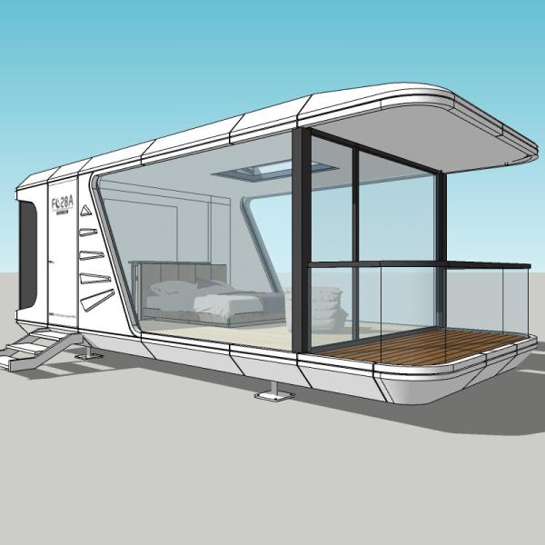 Customized Mobile Capsule House Hotel 8 Tons Spacecraft Prefabricated Starry Sky
