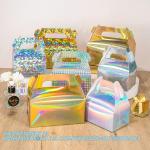 Holographic Gift Box Cake Candy Biscuit Packaging Portable Carton For Wedding