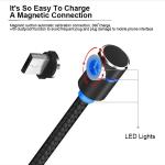 Safety Magnetic USB Cable 3 In 1 Right Angel Bend Compact Design For Game