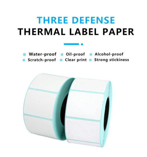 100x100mm 500pcs Blank Sticky Labels On A Roll Rectangle Thermal Barcode Sticker