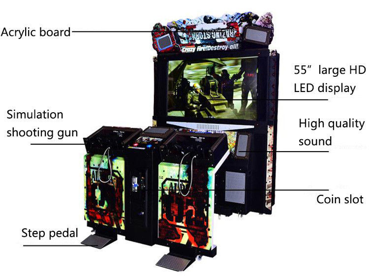 55 Inch Scree Razing Simulator Shooting Game Machine Hardware , Plastic Uptake Material