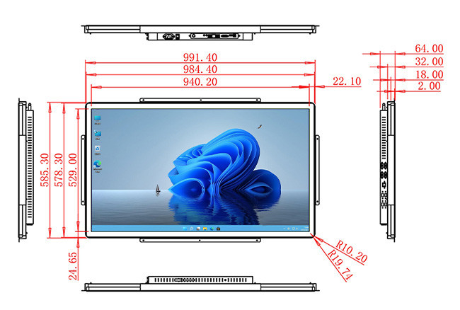 43-Inch Windows All-in-One Hub for Digital Signage, Traffic Management, Smart City Solutions, and Medical Interfaces