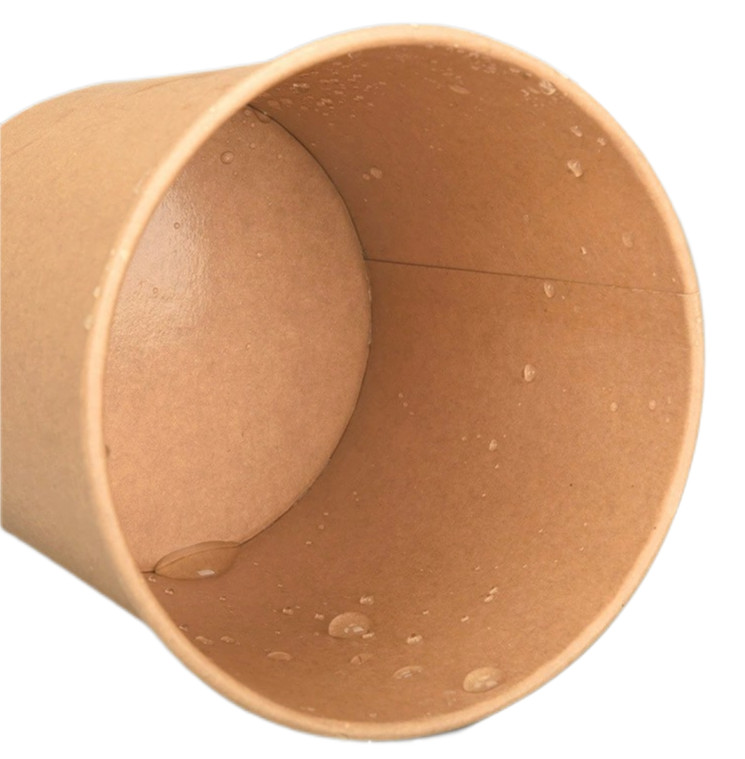 Brown Disposable Paper Soup Bowl Takeout Round Paper Soup Cup With Lids