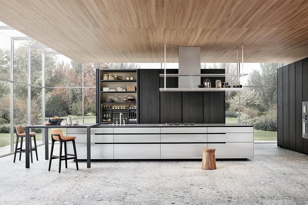 Smart Room Cabinets Modern Kitchen Cabinet and Oven in Matte Black for End Customers