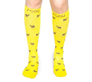 Quality Yellow Youth Sports compression socks yoga Knee High Socks Ultra Running Benefits wholesale